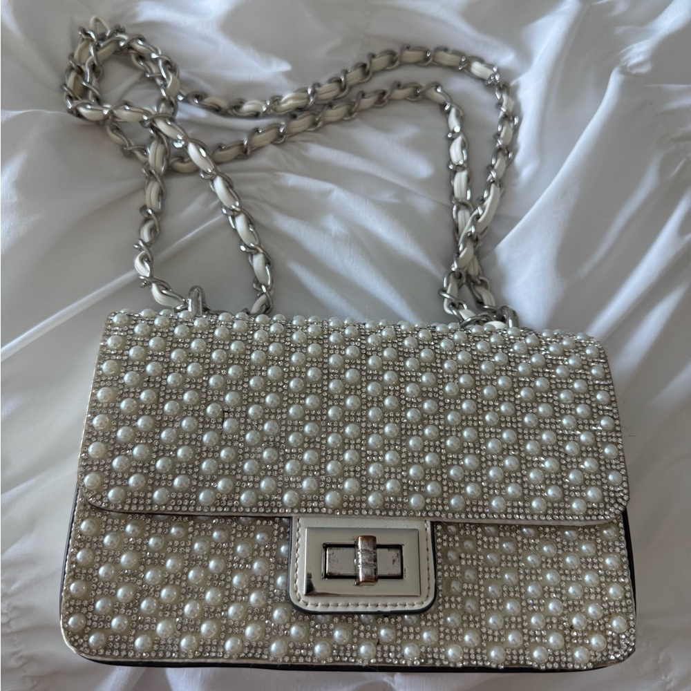 Aldo crystal pearl handbag